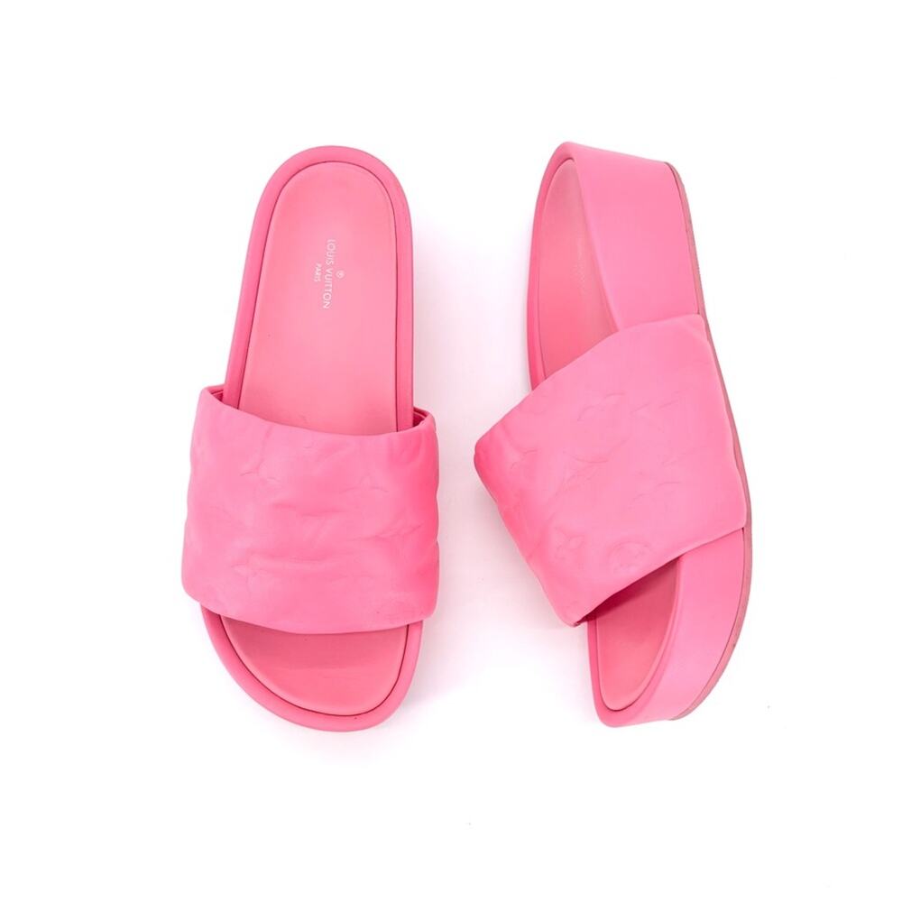 Louis Vuitton Jumbo Comfort Flatform Monogram Mules Slides 38